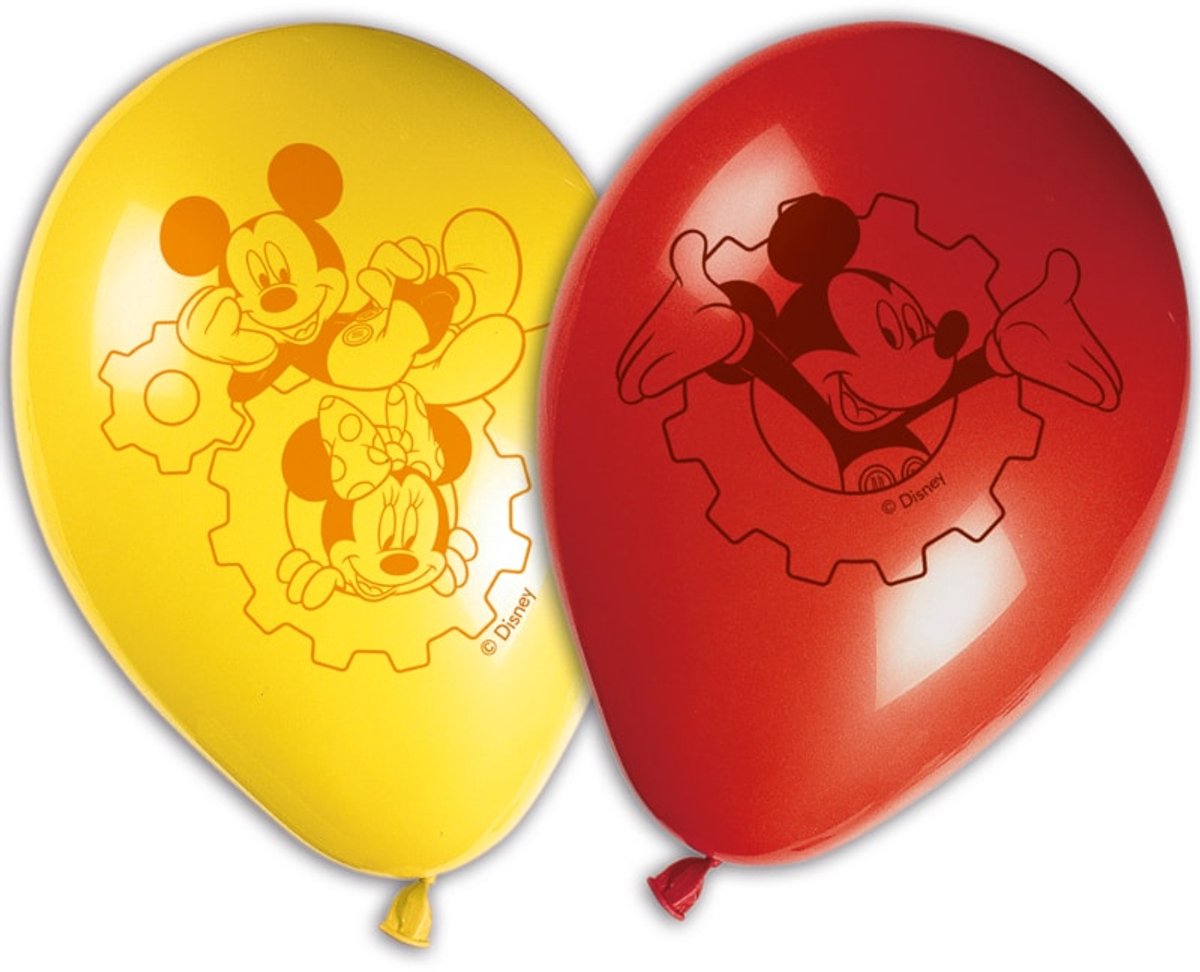 Mickey - 11 inch rode en gele ballonnen - 8 stuks