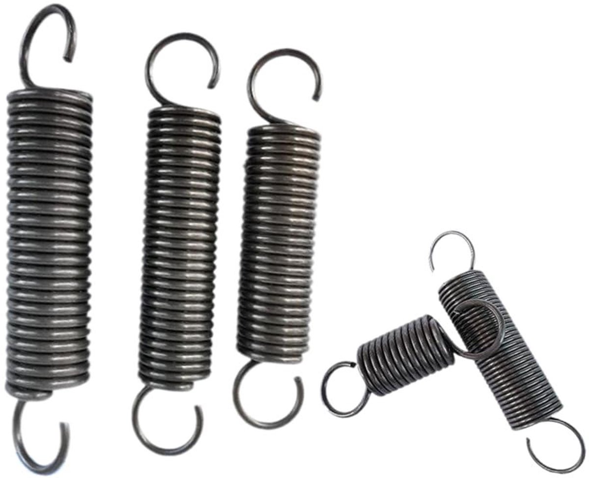 Spanveer Dubbele Haak - Trekveer Verenstaal - Reparatie Projecten - Hoge Elasticiteit - 3 x 17 x 45 mm - Zwart