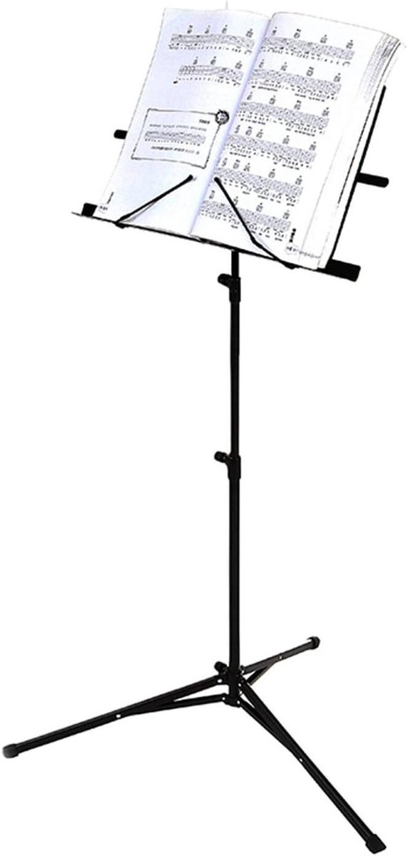 Muziekstandaard - Opvouwbaar Statief - Muziek Bladeren - Twee-in-één Gebruik - Verstelbaar 60-163cm - Zwart