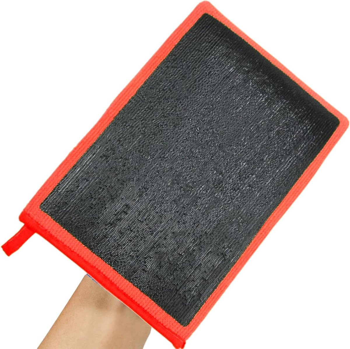 Autowashandschoen - Reinigingsdoek Voertuig - Auto Poetsen - Dieptereiniging Structuur - Universeel - Rood