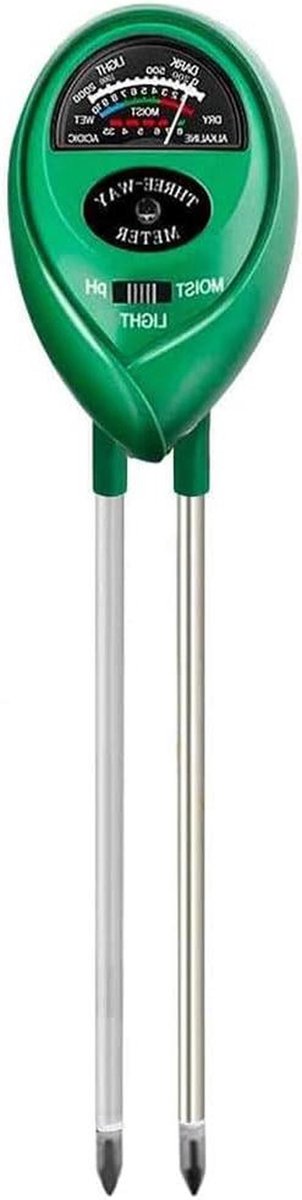 Bodemtester 3-in-1 - Vocht en pH - Plantenonderhoud Thuis - Geen Batterijen Nodig - 6 x 5 x 24 cm