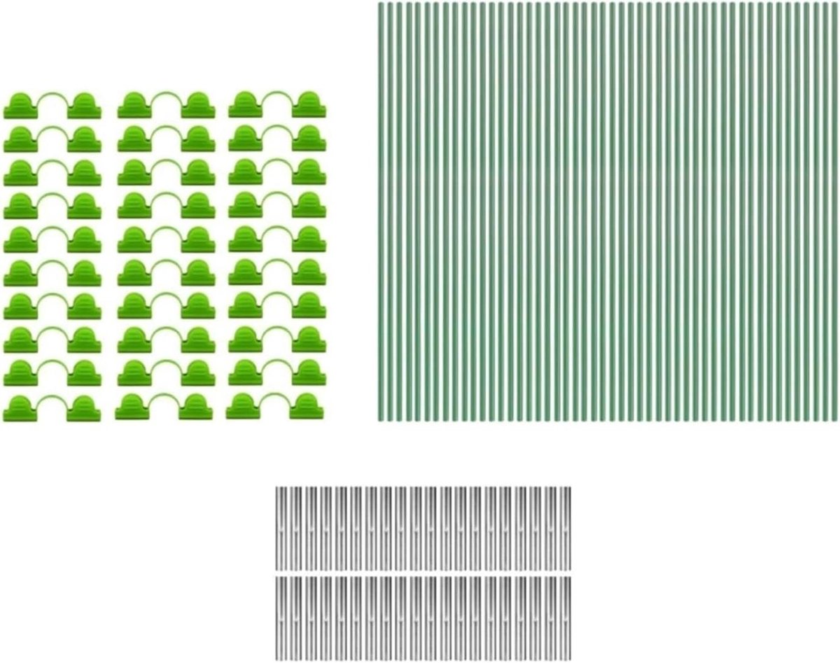Tuinhoepels voor Netten - Plantensteunen - Bescherming Gewassen - Eenvoudige Installatie - 50 stuks - Groen