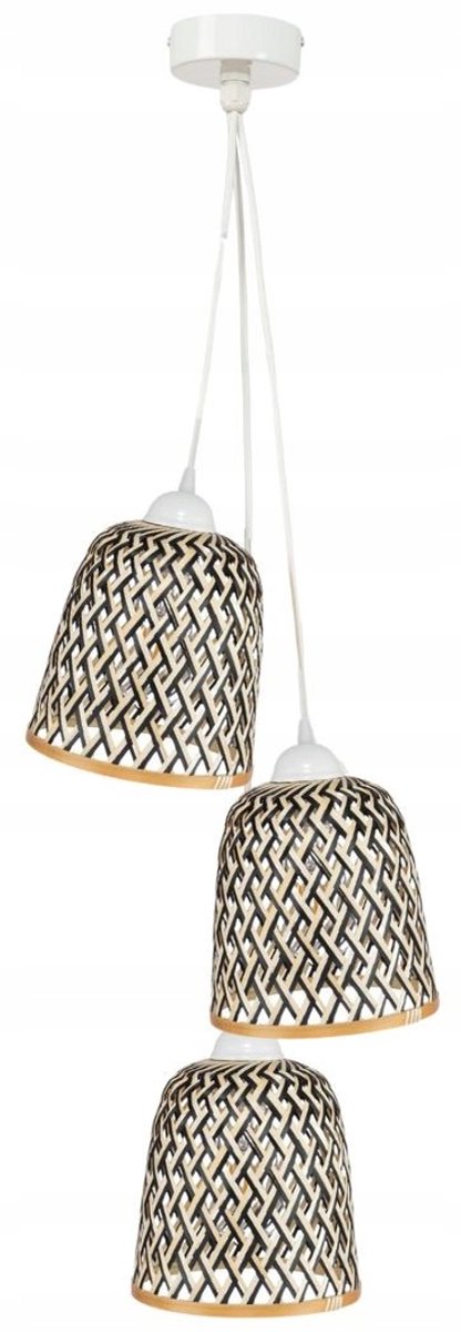 TRIO Bamboe Hanglamp Wit E27 - Stijlvol en Modern