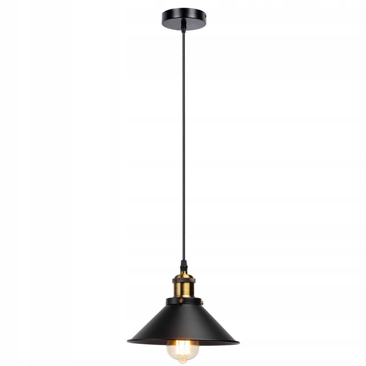 Retro Hanglamp Zwart Aluminium E27 - Stijlvolle Loft Verlichting