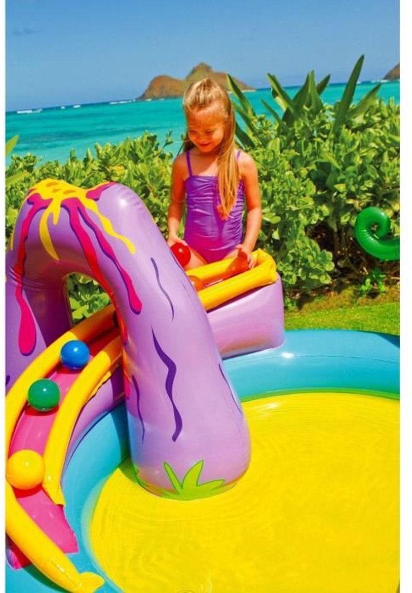 Intex Dinoland Opblaaszwembad met glijbaan - 302 x 229 x 112 cm — afbeelding 12
