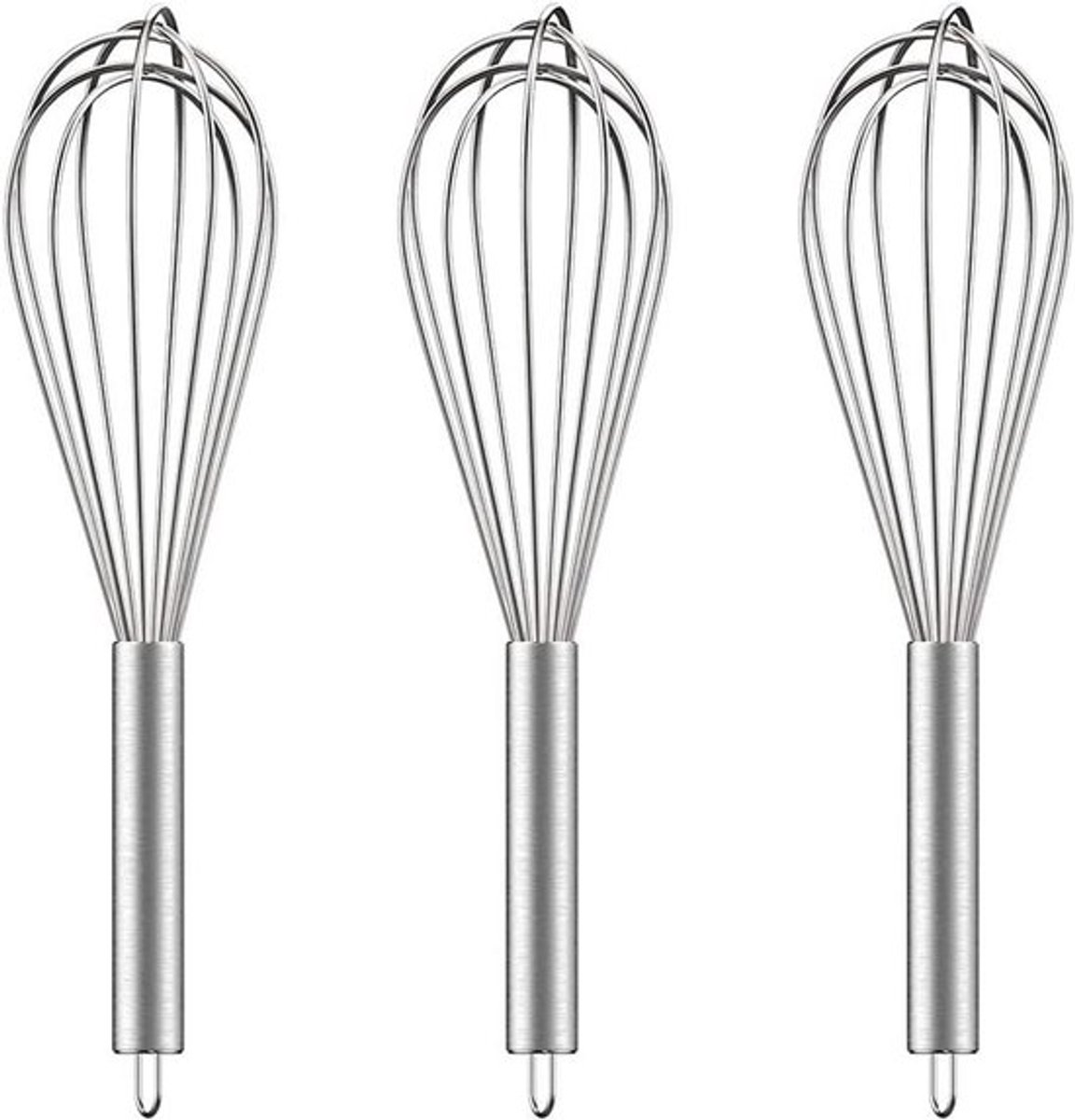 - Handmixer - garde - snelle resultaten - RVS - mixen - keukenhulpje - roestvrijstaal - 3-delige set - zilver - elektrische mixer - vaatwasserbestendig