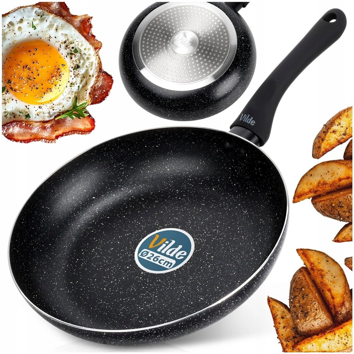 Vilde Black Line Granieten Koekenpan 26 cm - Geschikt voor Inductie