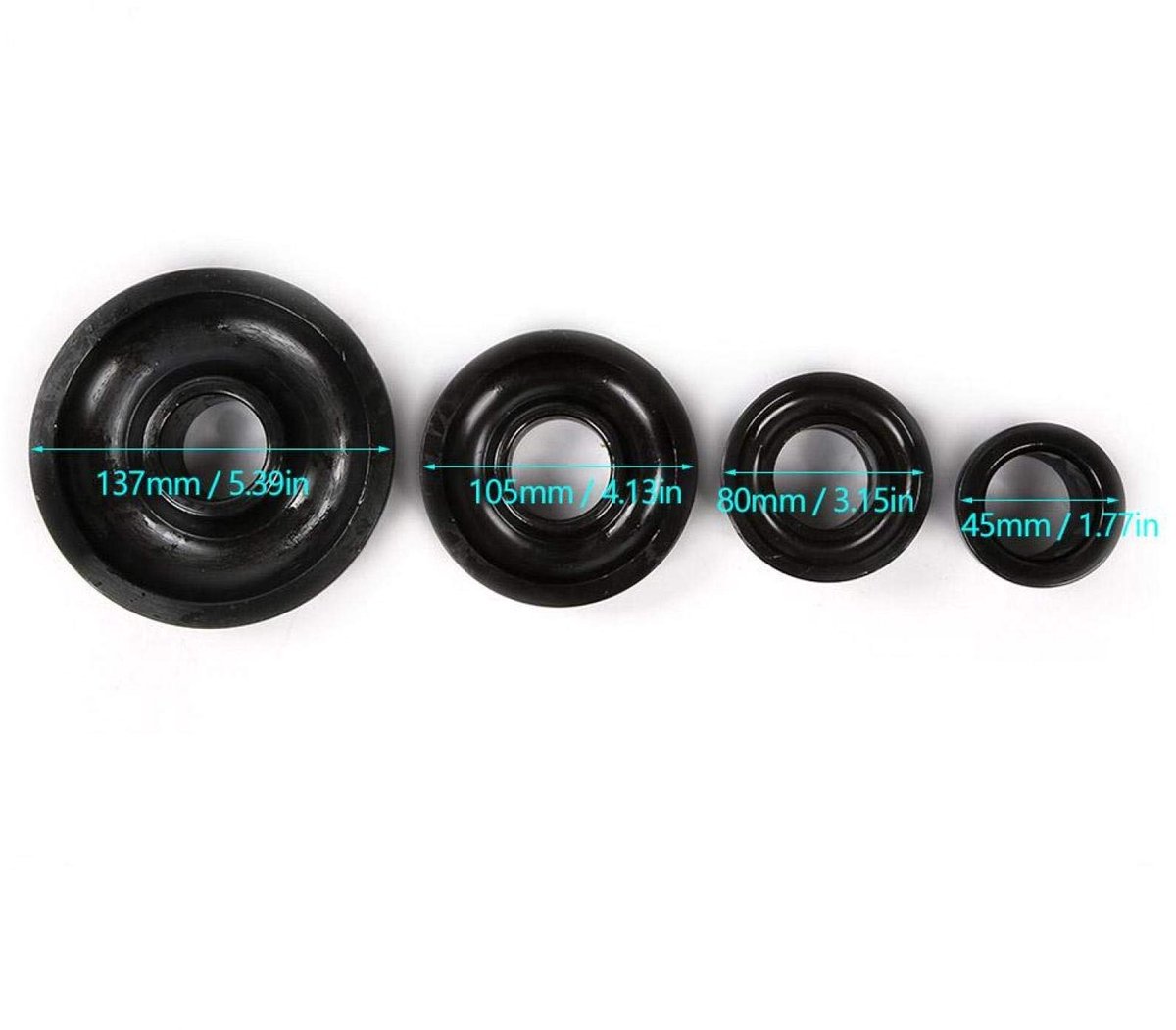 JHUBERS- Tape Kegel 4 Stuks - 62/80/105/137 mm - Duurzaam - 40 mm Schacht - Koolstofstaal - Voor Wielbalancer - Balanceerkegel