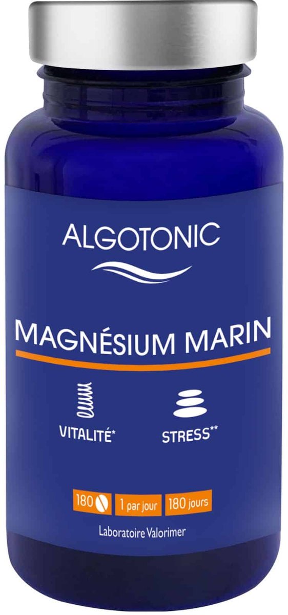 Algotonic Marine Magnesium - Voedingssupplement - Natuurlijk - Verrijkt met Vitamine B6 - 180 Tabletten - Ondersteunt het Zenuwstelsel