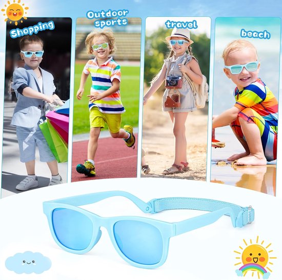 Zonnebril voor Kinderen met UV400-bescherming en Gepolariseerde Lenzen - Geschikt voor Jongens en Meisjes van 2-7 Jaar van Merkloos — afbeelding 3