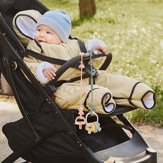 Set van 5 siliconen fopspeenkettingen voor kinderwagen, autostoel en hoge stoel — afbeelding 4