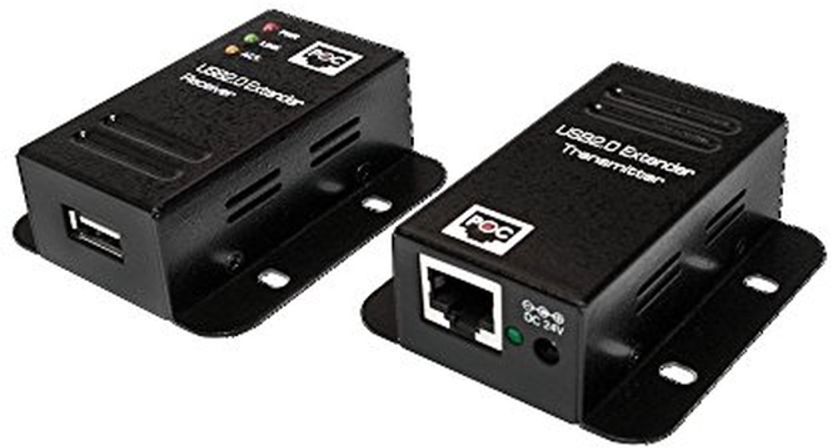 USB Extender Hub - PoE Verlengstuk - Signaal Verlengen - Tot 50 Meter - 1 Poort - Zwart