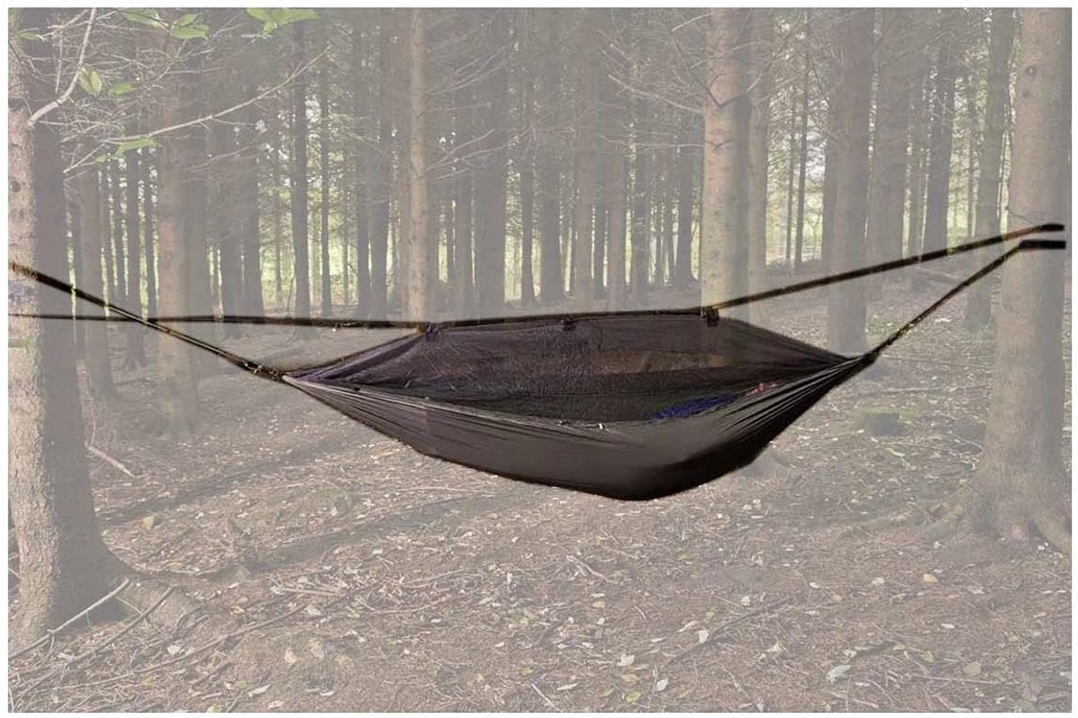 Kampeerhangmat - Nachtrust - Buiten Ontspannen - Geïntegreerd Muskietennet - 275 x 145 cm - Olijfgroen