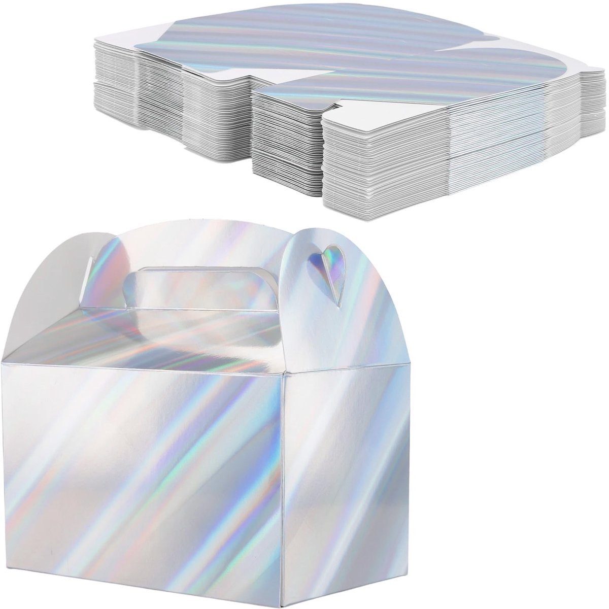 Dailygoods- Geschenkdoosjes 50 stuks - Kartonnen Dozen - Herbruikbaar - Cadeaudozen met Deksel - Handvat - 16 x 9,5 x 9,5 cm