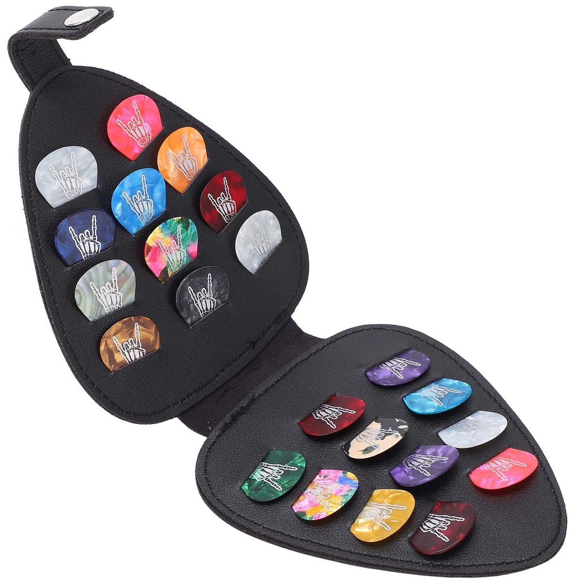 Dailygoods- Plectrumhouder Grote Capaciteit - Opbergtas - Krasbestendig - Duurzaam - PU-leer - Gemakkelijk op te bergen