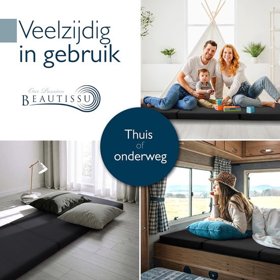 Vouwmatras 120x195 cm - fold-out matras voor gasten of reizen - opbergzak inclusief van LifeGoods — afbeelding 3