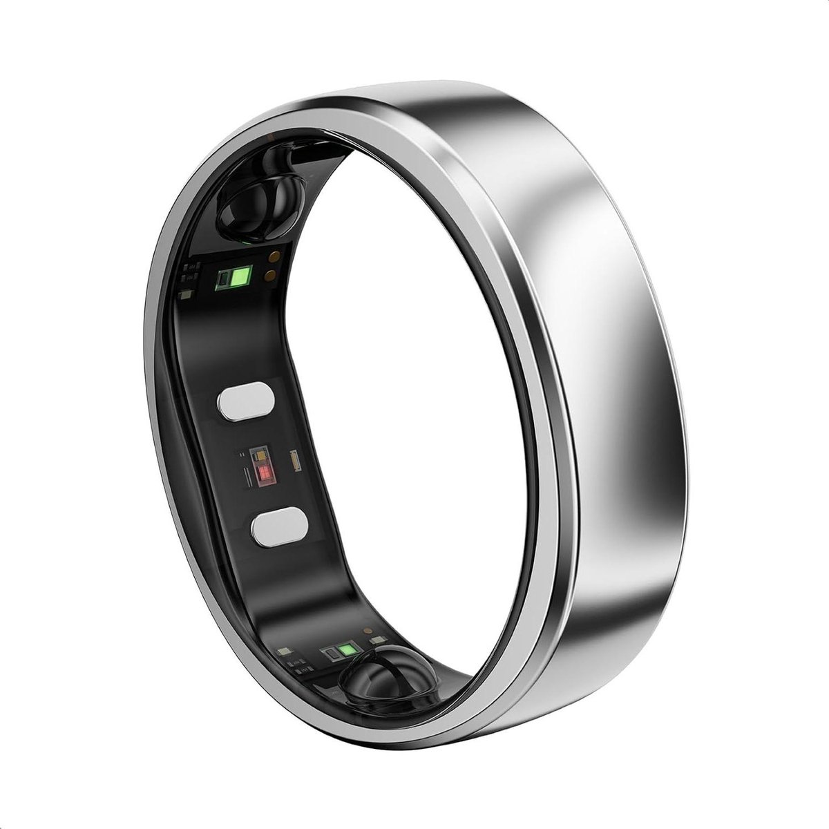 Slimme Ring - Gezondheids Tracker - Welzijn Monitoren - AI Gezondheidsinzichten - 2mm Profiel - Galaxy Zilver
