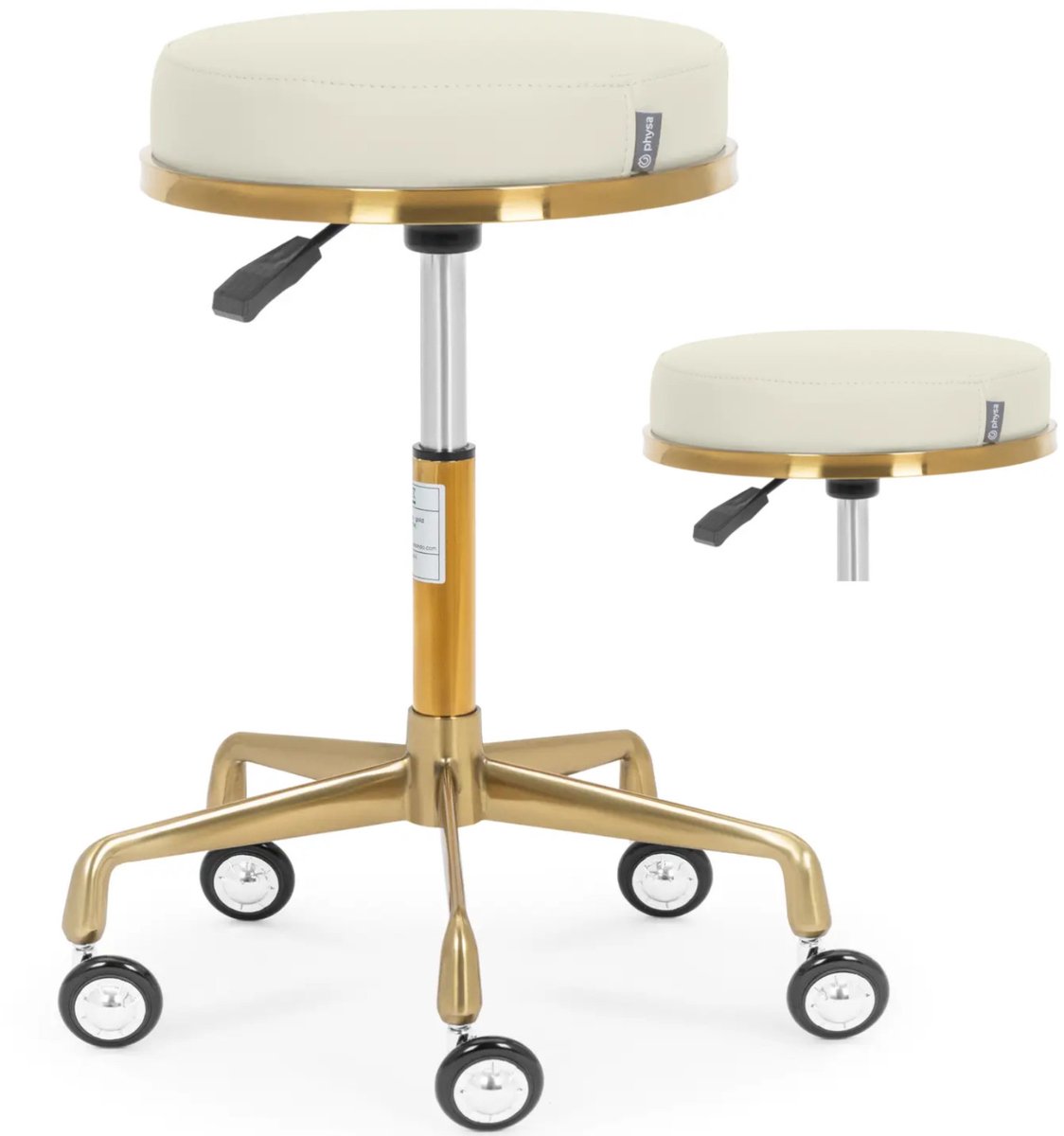 Rolkruk - 51 - 64 cm - 150 kg - Beige/Gouden - physa