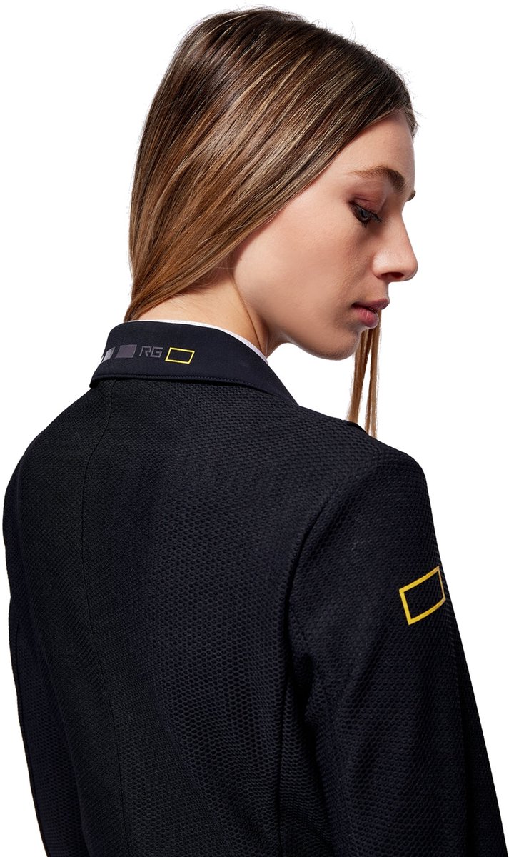 RG Rider's Gene Jersey en Mesh Zip Wedstrijdjasje Dames Zwart Geel Maat 42
