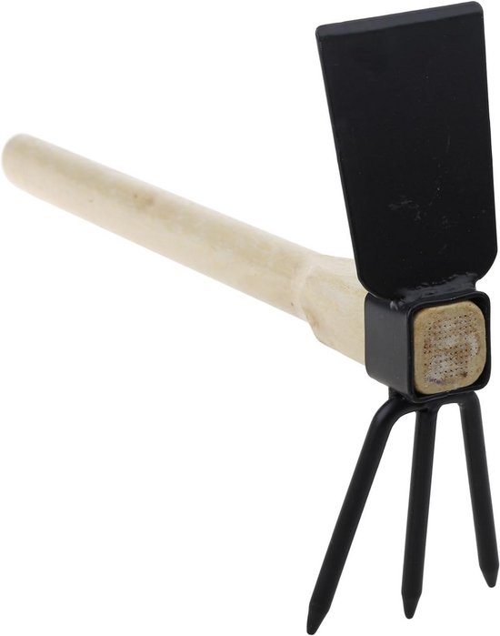 Hand Graafmachine Schoffel - Tuin Gereedschap - Bodem Bewerken - Twee-in-één multifunctioneel - 36 cm - Hout — afbeelding 4