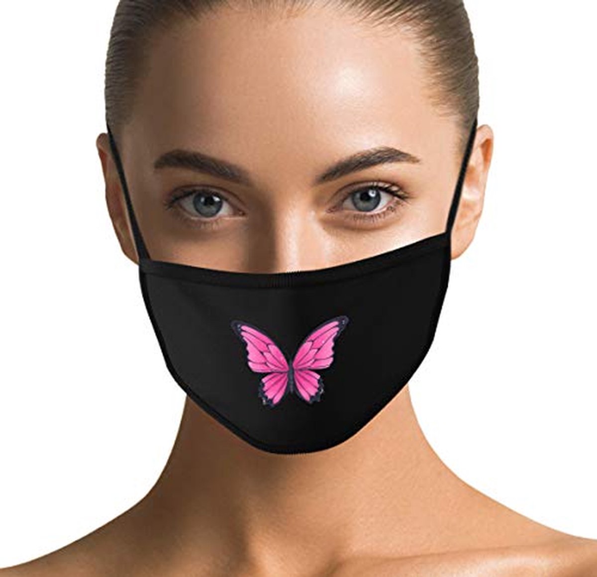 Katoenen masker - Stofmasker vlinder - Sociale afstand - Wasbaar tot 90 graden - 15 x 13 cm - Meerdere kleuren