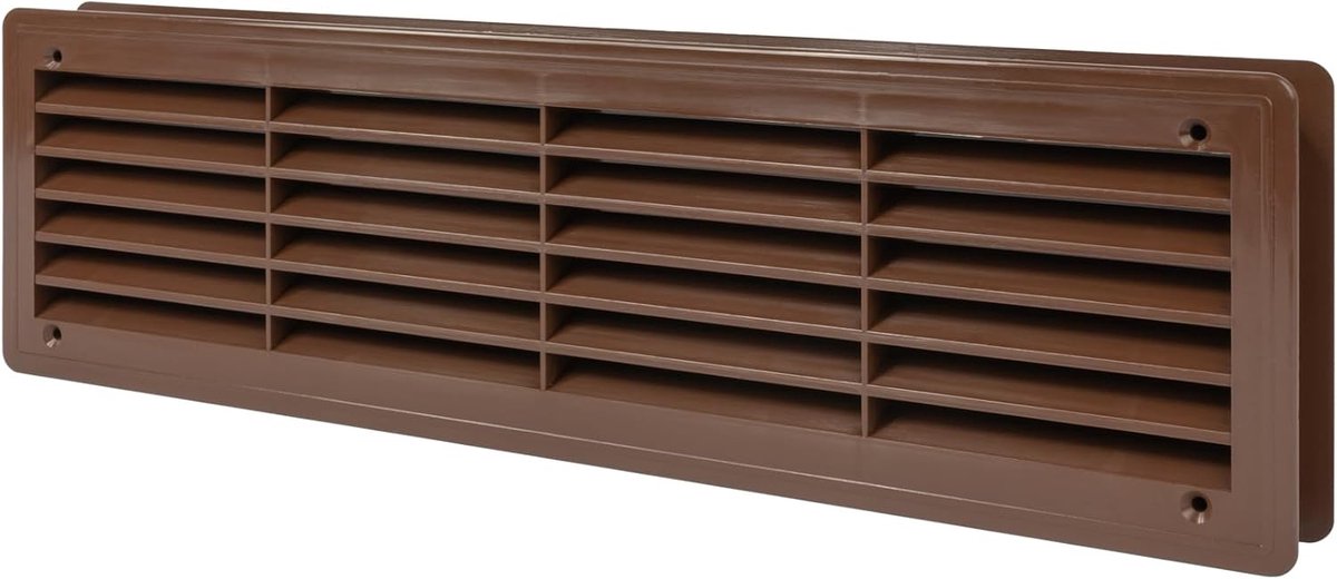 Kunststof Deur Rooster - Ventilatierooster Binnendeur - Luchtcirculatie Verbeteren - Tweezijdige Lamellen - 46 x 135 cm - Donkerbruin