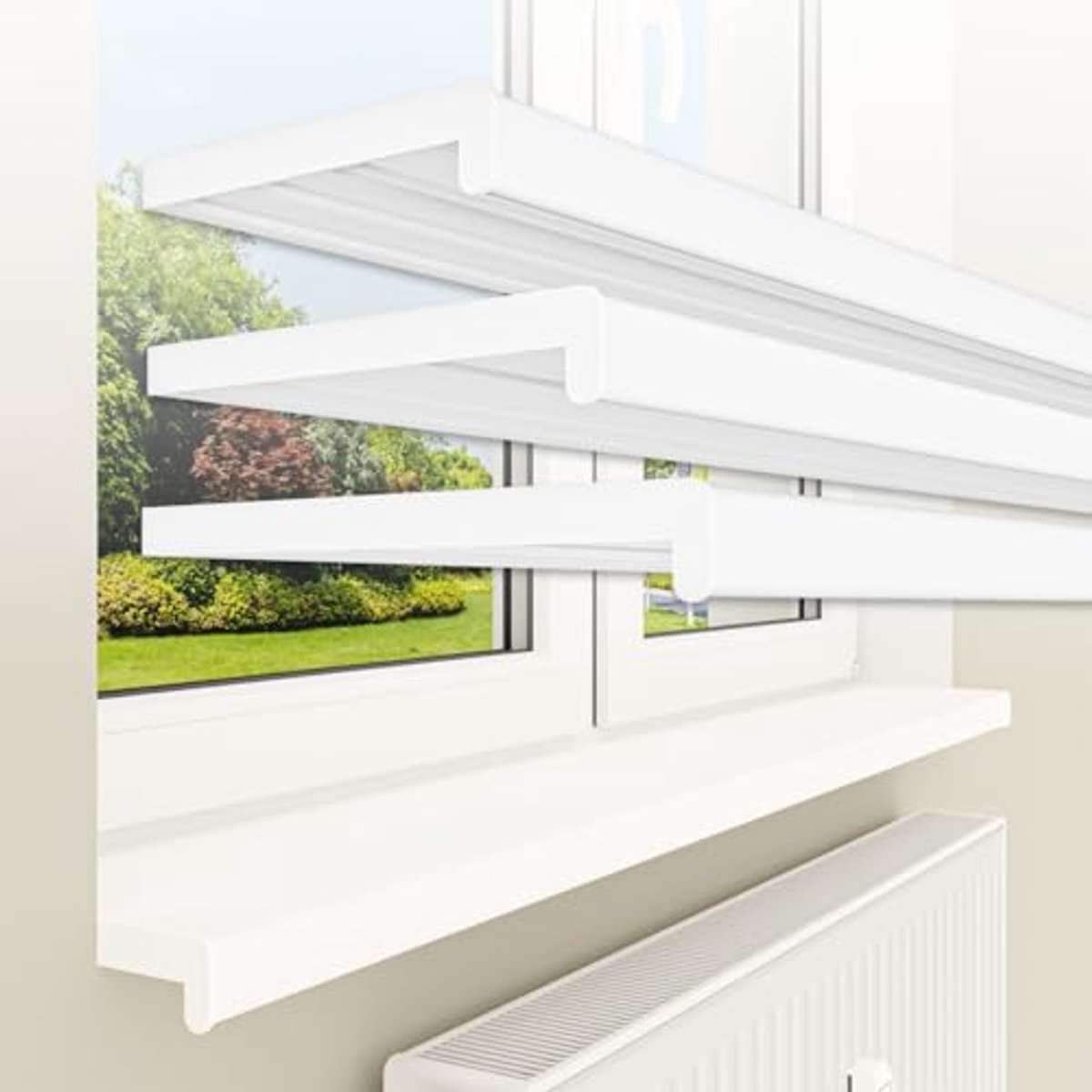 Binnenvensterbank PVC - Vensterbank mat - Interieur afwerking - Vochtbestendig krasvast - 60 x 20 cm - Wit