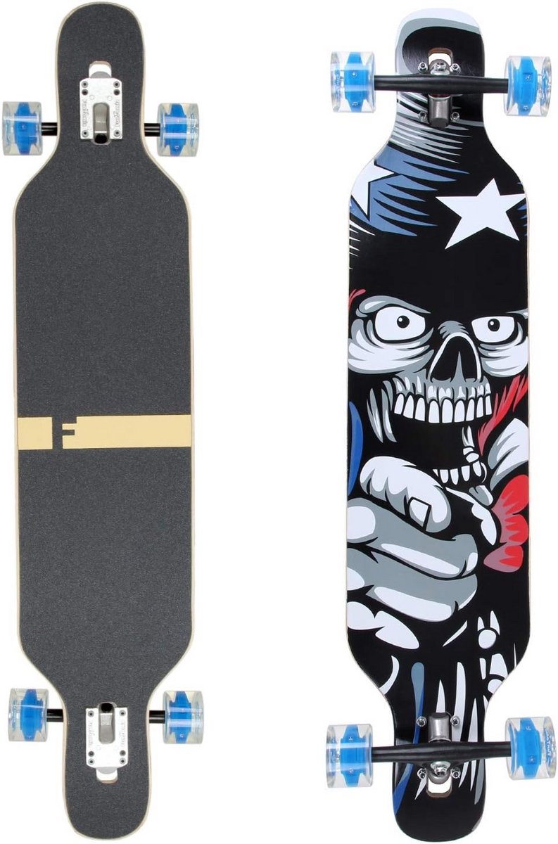 Longboard Camber board Cruisen en slides Esdoornhout constructie 106 cm lengte