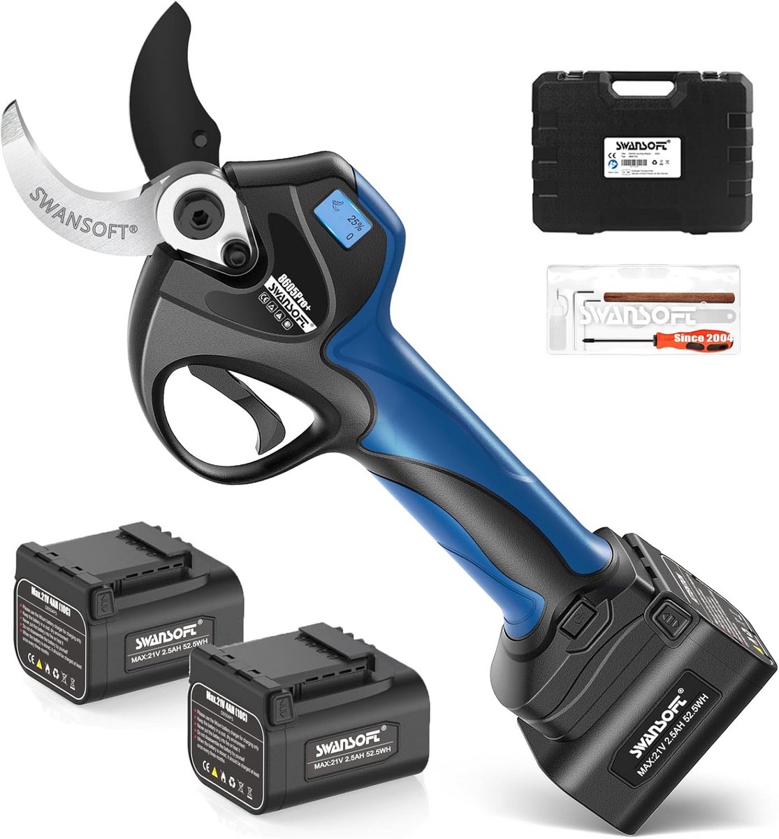 Accu Snoeischaar - Elektrische Takkenknipper - Tuinonderhoud - Lange Batterijduur - 40 mm Snoeicapaciteit - Zwart
