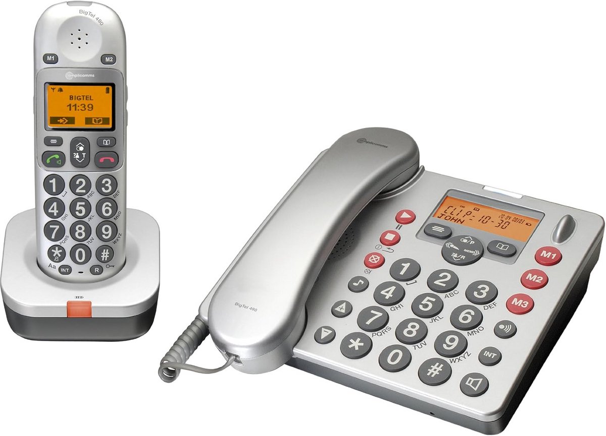 Draadloze Telefoon - Telefoon met antwoordapparaat - Gemakkelijk bellen - Extra luid volume - Hoortoestel compatibel - Antraciet