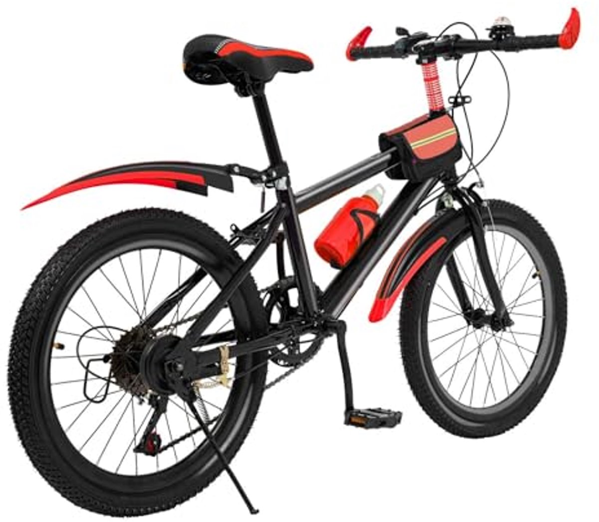 Kinder Mountainbike Fiets Avontuurlijke Tochten Verende Voorvork 20 Inch Wielen Rood