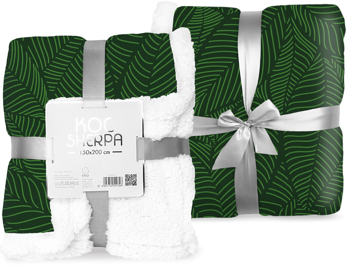 Faro Sherpa Fleece Deken Jungle - 150 x 200 cm - Polyester