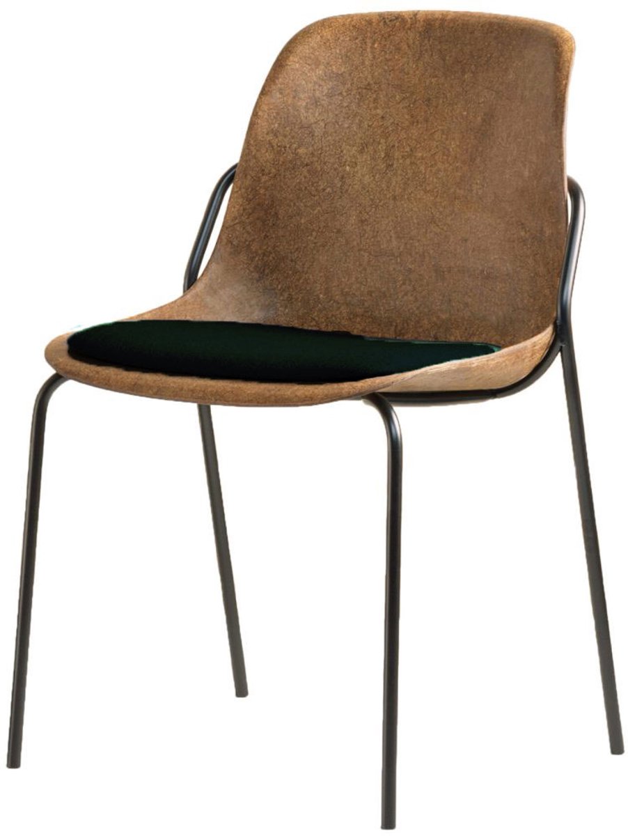 VEPA | Hemp Fine - Hennep Stoel - Zwart Frame - 100% recycle biomateriaal en staal - Zitting Zwart (Nederlands Product - BUUR Collectie)