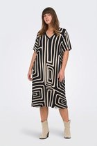 ONLY CARMAKOMA - CARFYRLA S/S V-NCK BLK AOP DRE NOOS - Dames - Mini jurken