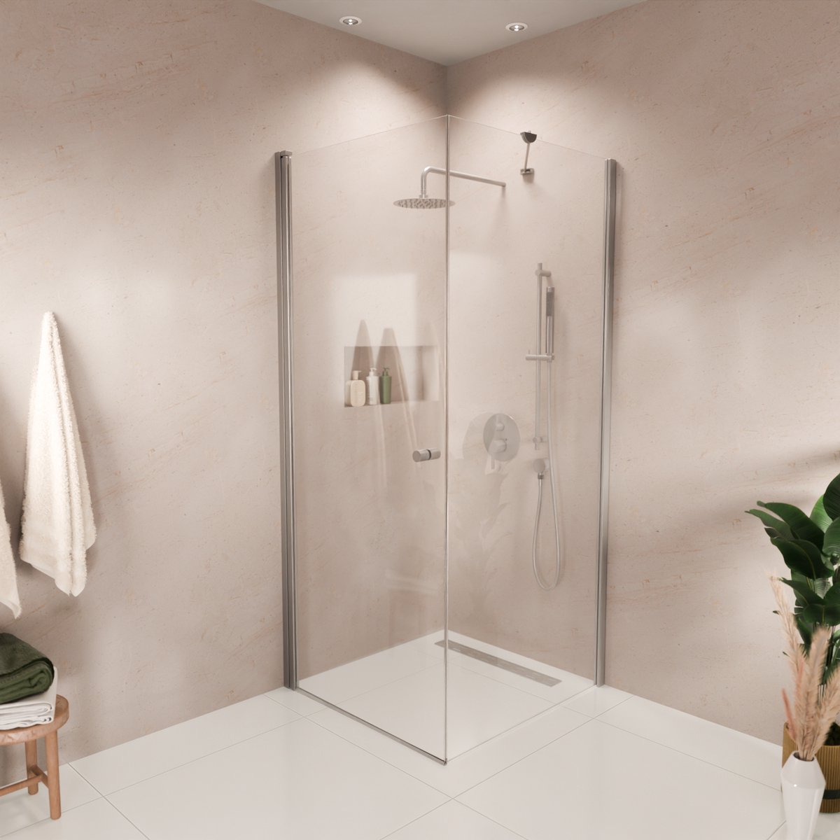 Lomazoo Douchecabine Medellin - 90 X 90 Cm - Chroom - 6 Mm Helder Glas - Nano Coating