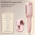 Roze Sansbeauté haarkruller, 280mm lang, 55mm breed. Inclusief specificaties.