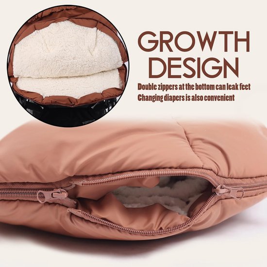 Thermo voetenzak voor kinderwagen en buggy met fleece voering van thermo — afbeelding 2