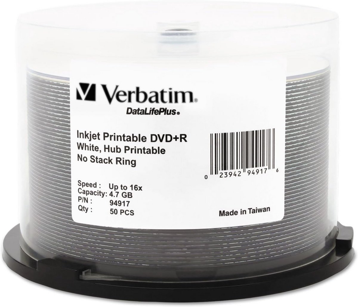 DVD+R Schijven - Bedrukbare Media - Data Opslag - Levenslange Opslag - 4.7GB 50 Stuks - Wit