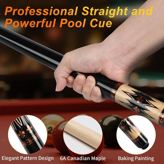 Pool Keu - Biljart Keu - Pool Spelen - Canadees Esdoornhout - 58 Inch - Oranje — afbeelding 3