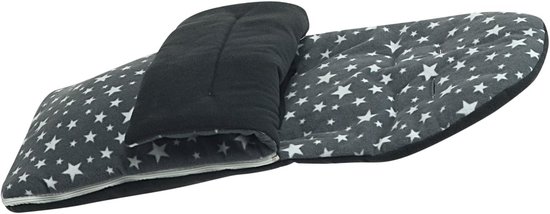 Fleece Voetenzak - Baby Dekentje - Comfortable Uitjes - Wind- en waterafstotend - 84 x 40 cm - Grijs met sterren — afbeelding 3