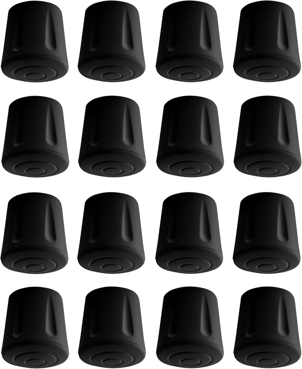 16 Stuks Meubelpoten Rubber Ronde Stoeldoppen Voetdoppen Zwart