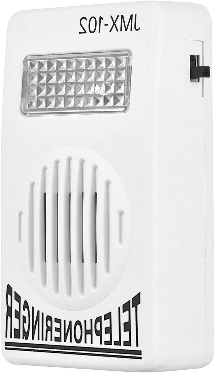 Telefoon Ringer - Extra Geluid - Hoorbare Oproepen - Met Lichtflits - 9.5 x 5.6 cm - Wit