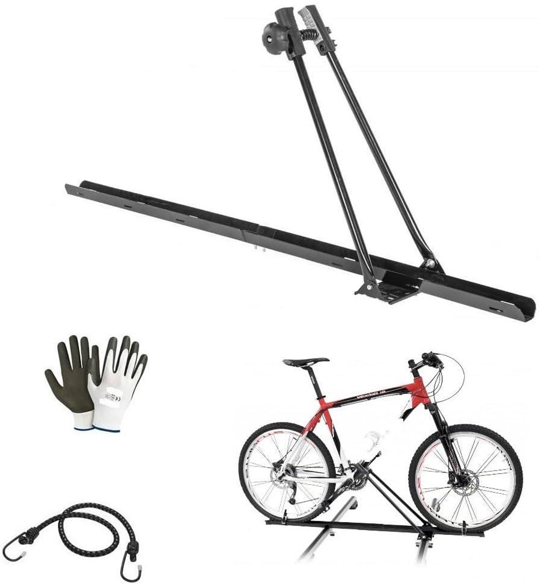 Fietsendrager Dak - Fietsdrager Auto - Fiets Vervoeren - Robuuste Frame Klem - Max 15 kg - Zwart