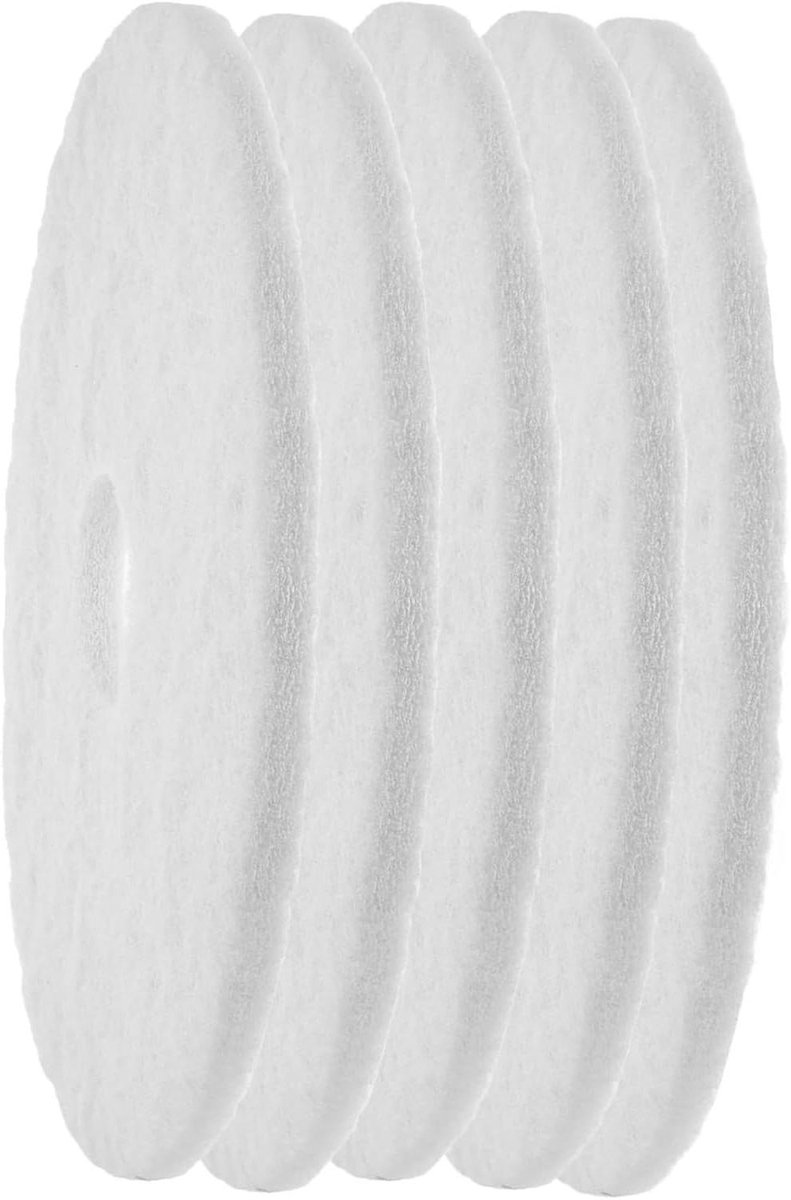 Polijstpads Set - Vloeronderhoud Pads - Licht Polijsten - Extra Dik Ontwerp - 5 stuks 50-60cm - Wit