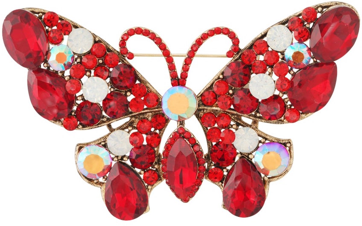 Vlinder broche - Rood