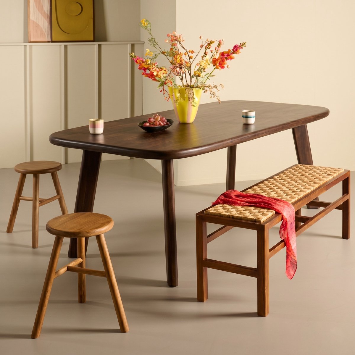 Woonexpress Eettafel Alton - Mangohout Rich Walnut - Robuust & Sfeervol Bruin/Hout - Bruin