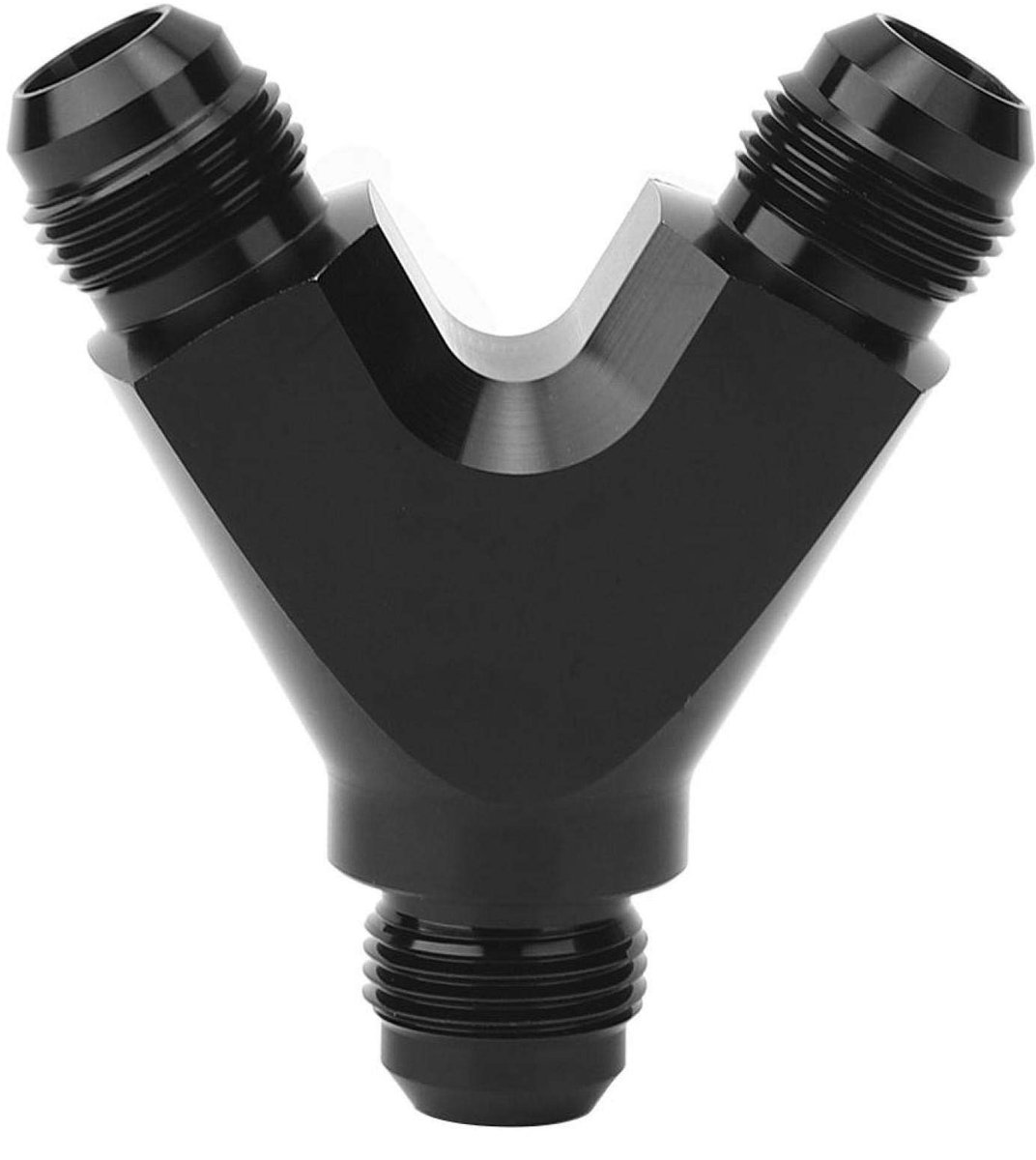 Dailygoods - 3-Way Adapter - Aluminium Olie Pijp Fitting - Goede Afdichting - Zwart - AN10 Male naar 2X AN10 Male - Geschikt voor Auto's - 3-Weg Manneke