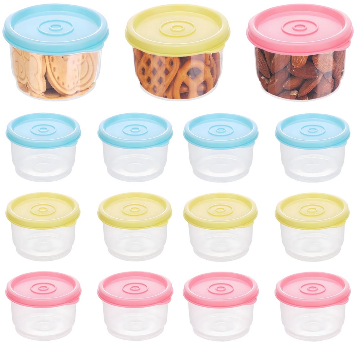 Dailygoods- Vriesdozen 12 stuks - Herbruikbaar - Plastic - Verzegeld - Stapelbaar - 160 ml - Geschikt voor magnetron en vriezer - Opbergdozen