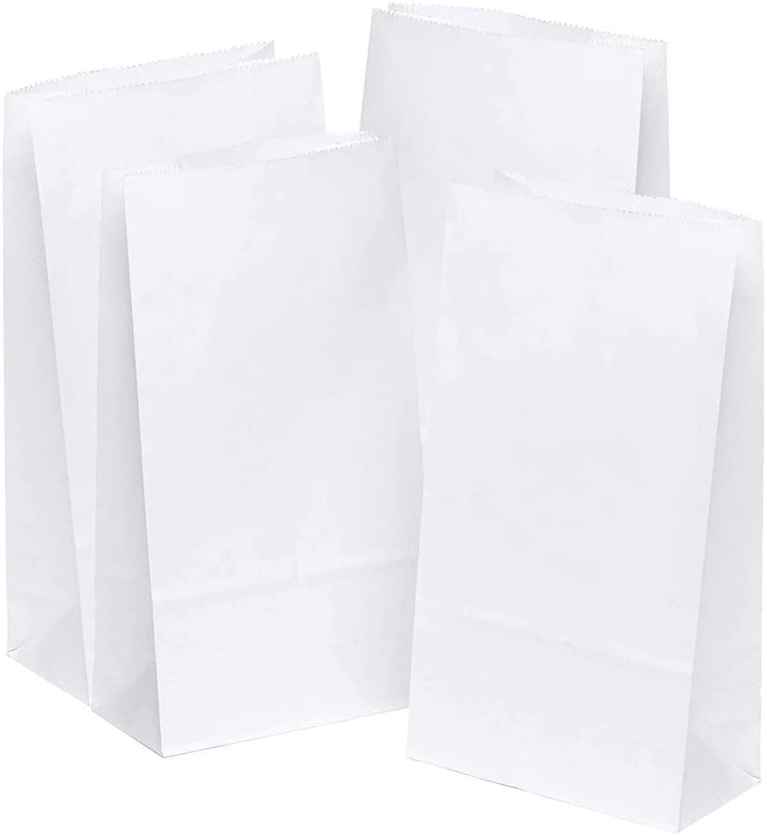 Dailygoods- Papieren Zak 50 Stuks - Witte Kraftpapier - Geschenken/Snoep - Cadeauzakjes - Herbruikbaar/Recyclebaar - Voedselveilig - Cadeauzak