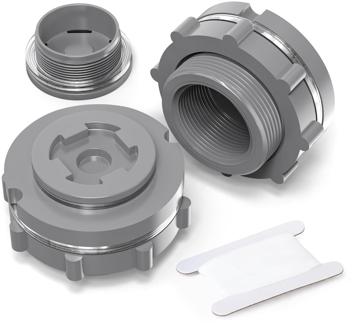 Dailygoods- Schotfitting 2" - Zwarte PVC Watertankconnector - 2 Stuks - Slagvast en Waterdicht - Voor Regentonnen/Aquaria - Betrouwbare Afdichting - Waterconnector